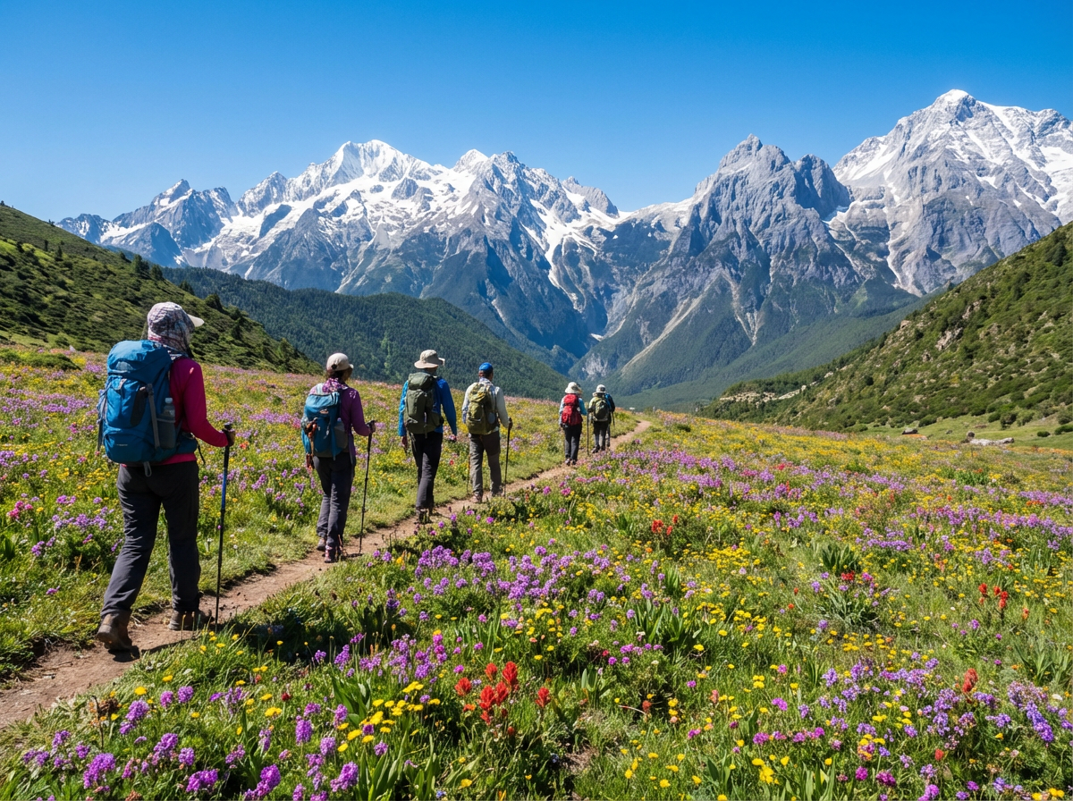 샹그릴라 고원 하이킹